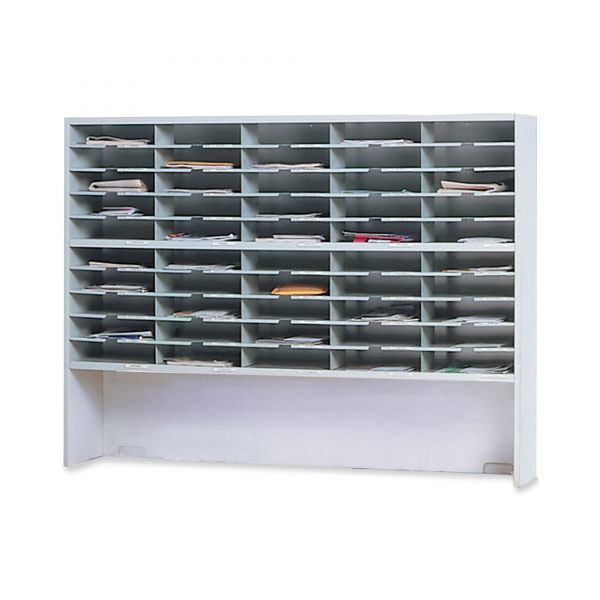 MLNSR6046RPG Mayline Kwik-File Mailflow-To-Go 2 Tier Sorter w/Riser, 50 Pockets, 60 x 13 1/4 x 46 1/4