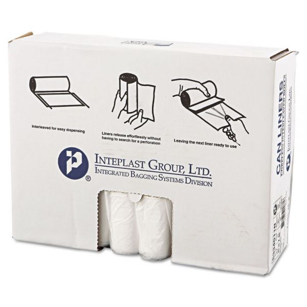 IBSS334011N Inteplast Group High-Density Can Liner, 33 x 40, 33gal, 11mic, Clear, 25/Roll, 20 Rolls/Carton