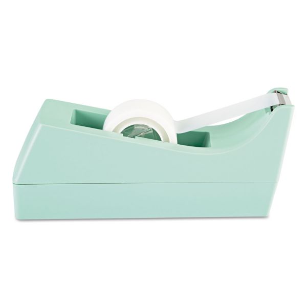 MMMC38MNT Scotch Desktop Tape Dispenser, 1" Core, Weighted Non-Skid Base, Mint Green
