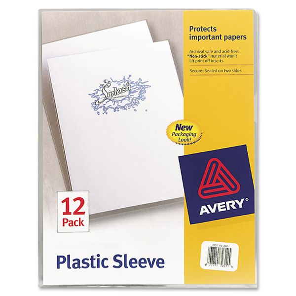 AVE72311 Avery Clear Plastic Sleeves, Polypropylene, Letter, 12/Pack