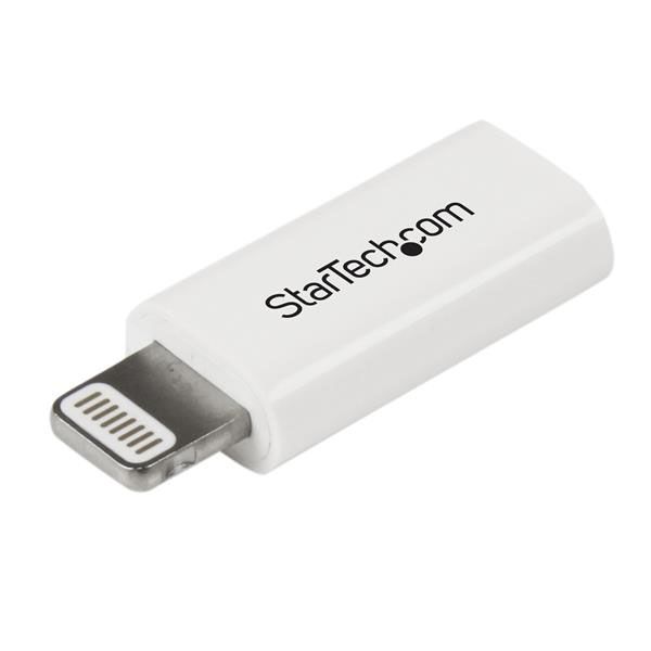 SYNX4080731 StarTech.com White Apple 8-pin Lightning Connector to Micro USB Adapter for iPhone / iPod / iPad