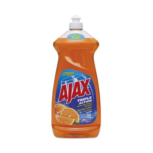 Ajax Dish Detergent, Antibacterial, Orange, 34 oz Bottle
