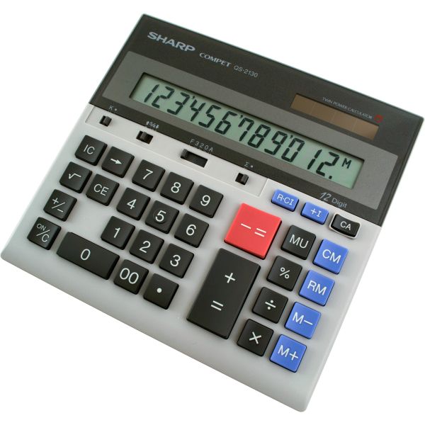 SHRQS2130 Sharp QS-2130 Compact Desktop Calculator, 12-Digit LCD