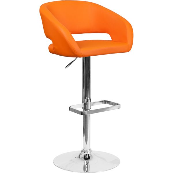 FHFCH122070ORGGG Flash Furniture Contemporary Barstool