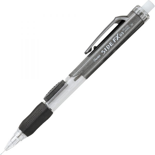 PENPD255A Pentel Side FX Mechanical Pencil, 0.5 mm, Dark Gray Barrel