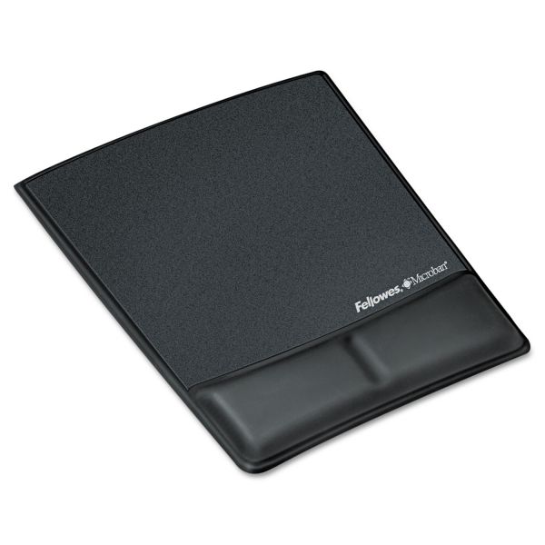 FEL9180901 Fellowes Memory Foam Wrist Rest w/Attached Mouse Pad, Black
