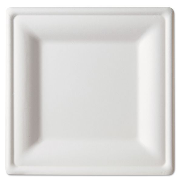 ECOEPP023 Eco-Products Renewable & Compostable Square Sugarcane Plates - Large, 50/PK, 5 PK/CT
