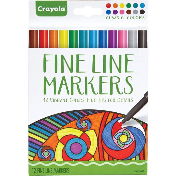 CYO587713 Crayola Classic Colors Fine Line Markers Set