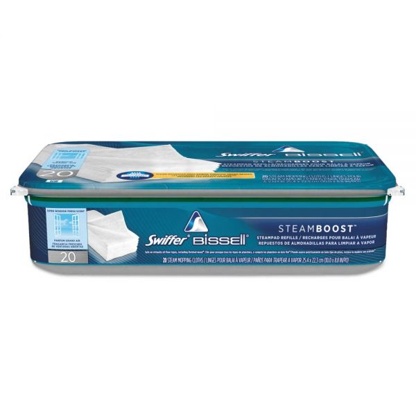 PGC85802CT Swiffer Bissell SteamBoost Pad Refills, 10 x 9, White, 20/Pack, 6 Packs/Carton