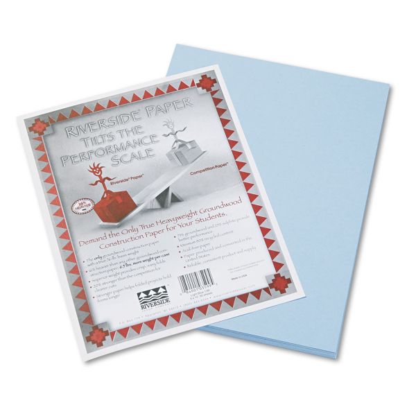 PAC103599 Pacon Riverside Construction Paper, 76 lbs., 9 x 12, Light Blue, 50 Sheets/Pack