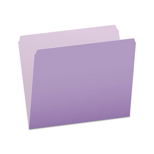 PFX152LAV Pendaflex Colored File Folders, Straight Top Tab, Letter, Lavender/Light Lavender, 100/Box
