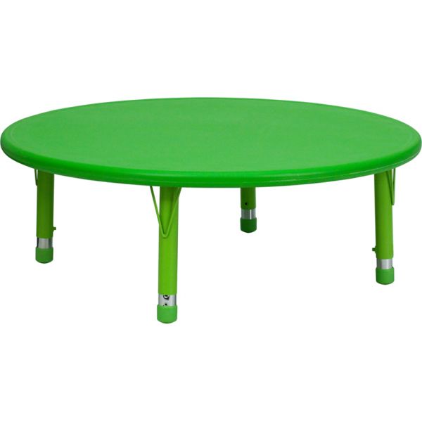 FHFYUYCX0052ROUNDTBLGREENGG Flash Furniture Height Adjustable Round Activity Table