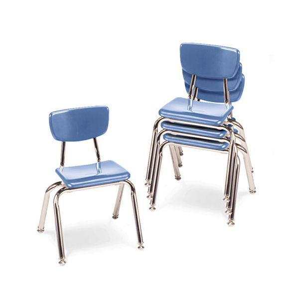 VIR301440 Virco 3000 Series Classroom Chairs, 14" Seat Height, Blueberry, 4/Carton