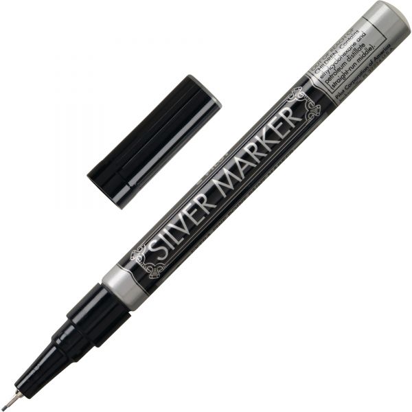 PIL41801 Pilot Creative Art & Crafts Marker, 1.0mm Brush Tip, Permanent, Silver
