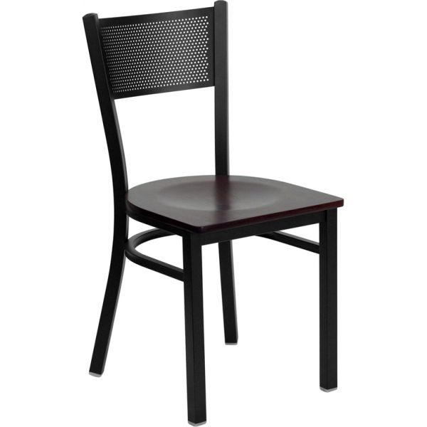 FHFXUDG60115GRDMAHWGG Flash Furniture Grid Back Metal Restaurant Chair