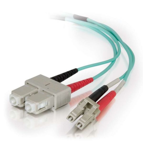 SYNX3706288 C2G 5m LC-SC 50/125 Duplex Multimode OM4 Fiber Cable - Aqua - 16ft