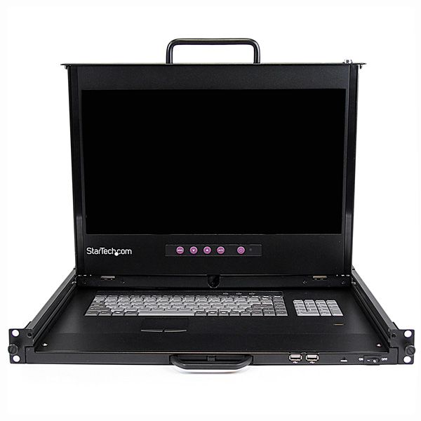 SYNX3670224 StarTech.com 1U 17" HD 1080p Dual Rail Rackmount LCD Console w/ Fingerprint Reader and Front USB Hub