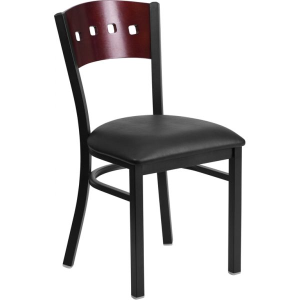 FHFXUDG6Y1BMAHBLKVGG Flash Furniture HERCULES Series Decorative 4 Square Back Restaurant Chair