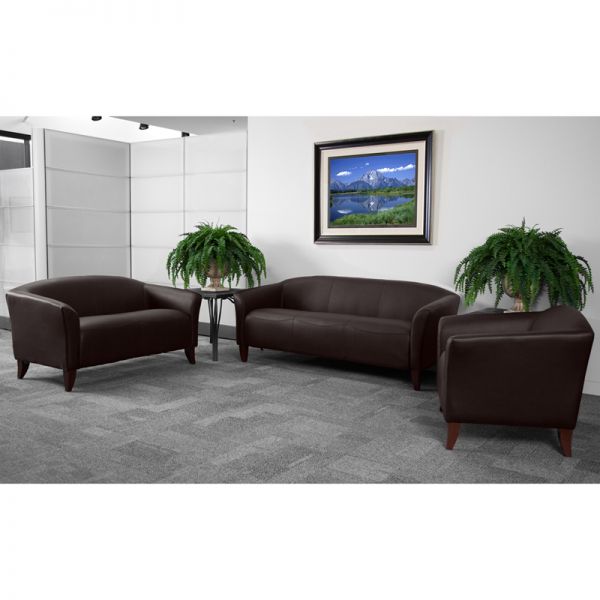 FHF111SETBNGG Flash Furniture HERCULES Imperial Series Reception Set in Brown