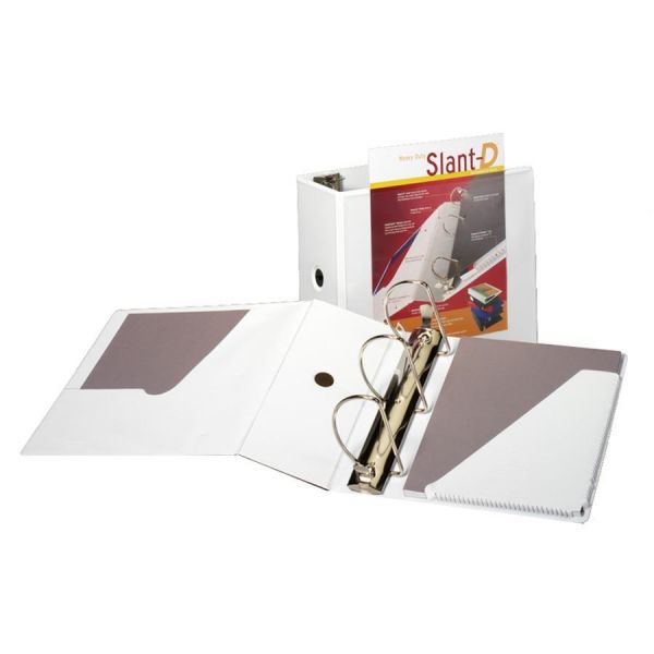 CRD10900 Cardinal SuperStrength ClearVue Locking 3-Ring View Binder, 5" Capacity, Slant-D Ring, White