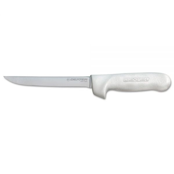 DXX01563 Dexter Cook's Boning Knife, 6 in., Narrow, High-Carbon Steel with White Handle