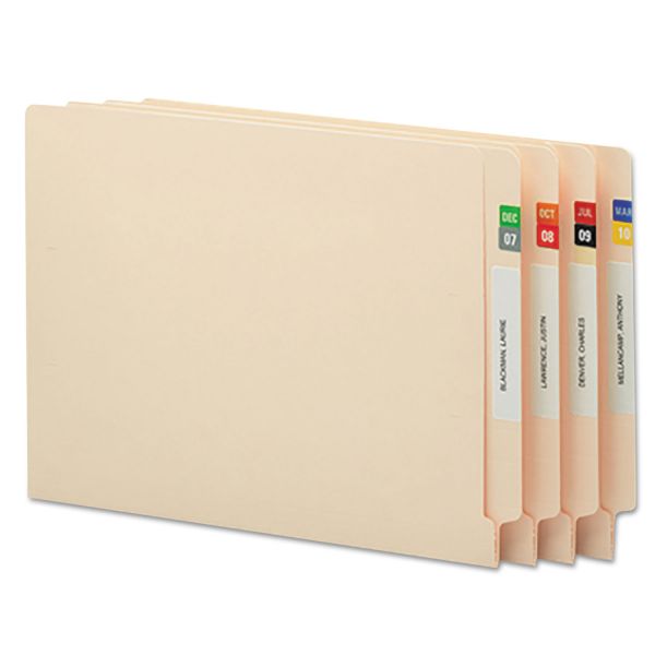 SMD67450 Smead Monthly End Tab File Folder Labels, Assorted Colors, 250 per Month, 3000/Box
