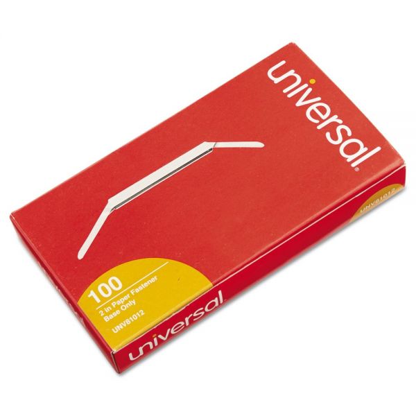 UNV81012 Universal Prong Base for Paper File Fasteners, Two Inch Capacity, 100/Box