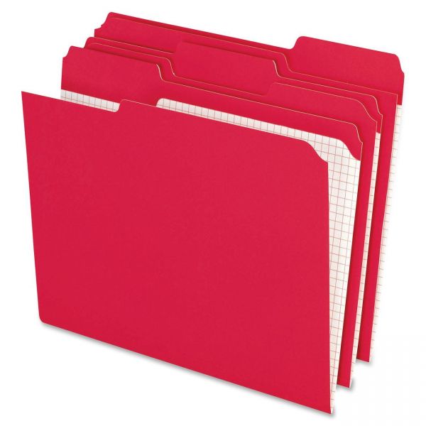 PFXR15213RED Pendaflex Reinforced Top Tab File Folders, 1/3 Cut, Letter, Red, 100/Box