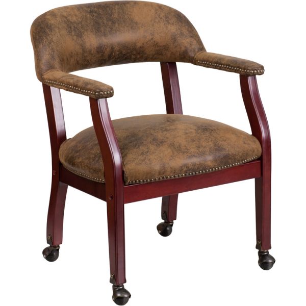 FHFBZ100BRNGG Flash Furniture Brown Microfiber Side Chair