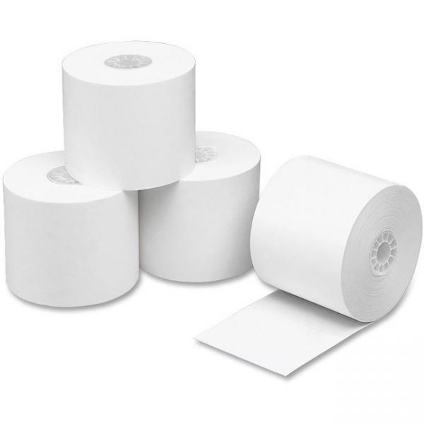 PMC02677 PM Company One Ply Receipt Roll, 2 1/4" x 150 ft, White, 100/Carton
