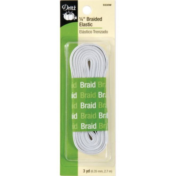 NOTM103374 Braided Elastic 1/4"X3yd