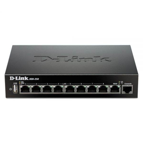 DLIDSR250 D-Link 8-Port Gigabit VPN Router, 8 LAN/1 WAN