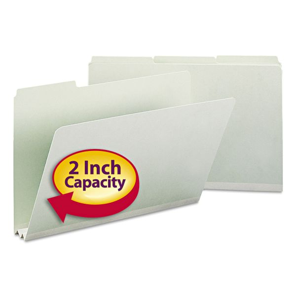 SMD18234 Smead Recycled Folders, Two Inch Expansion, 1/3 Top Tab, Legal, Gray Green, 25/Box