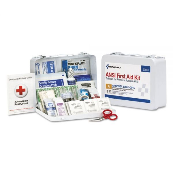 FAO90560 First Aid Only ANSI Class A 25 Person Bulk First Aid Kit for 25 People, 89 Pieces