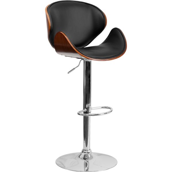 FHFSD2203WALGG Flash Furniture Bentwood Barstool with Curved Seat and Back