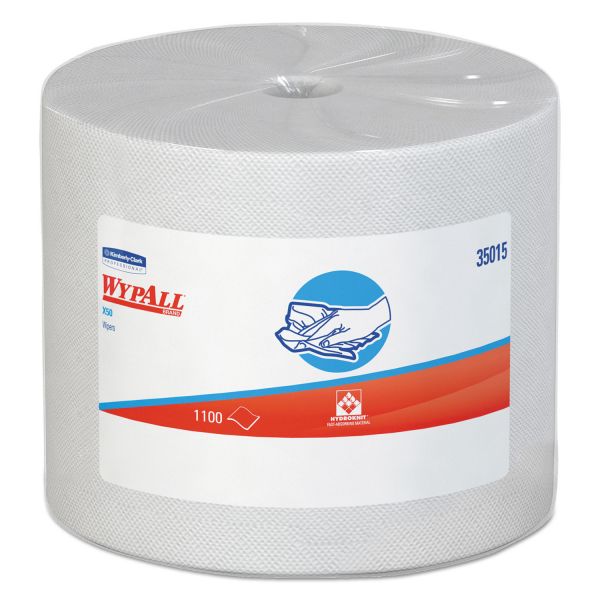 KCC35015 WypAll* X50 Cloths, Jumbo Roll, 9 4/5 x 13 2/5, White, 1100/Roll