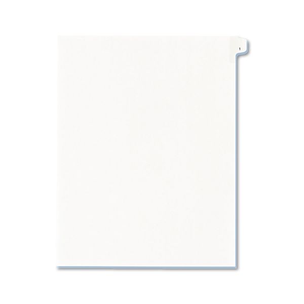 AVE82199 Avery Allstate-Style Legal Exhibit Side Tab Divider, Title: 1, Letter, White, 25/Pack