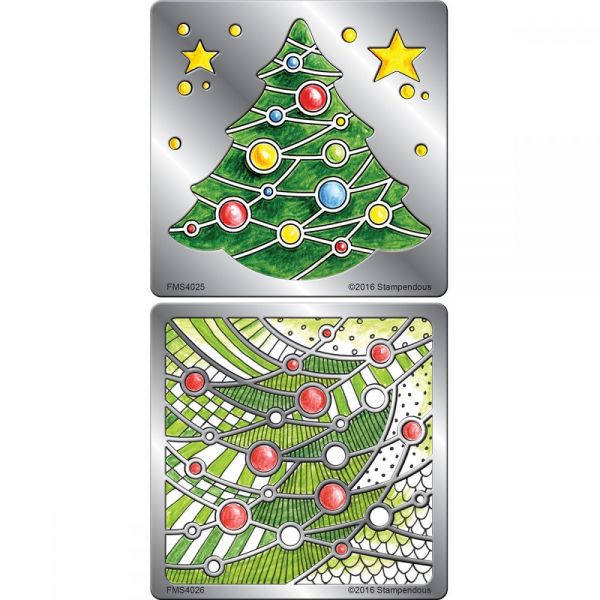 NOTM405245 Stampendous Fran's Stencil Duo W/Pen & Cards