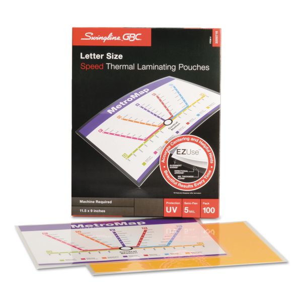 SWI3200716 Swingline GBC EZUse Thermal Laminating Pouches, 5 mil, 11 1/2 x 9, 100/Box