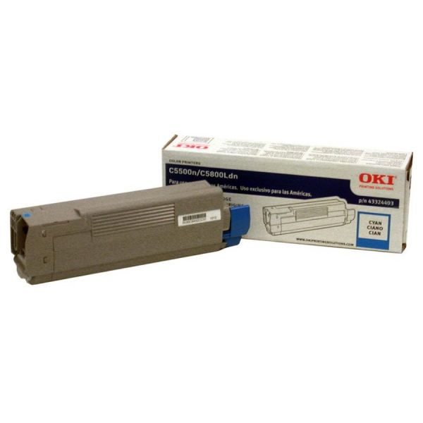 OKI43324403 Oki 43324403 High-Yield Toner (Type C8), 5000 Page-Yield, Cyan