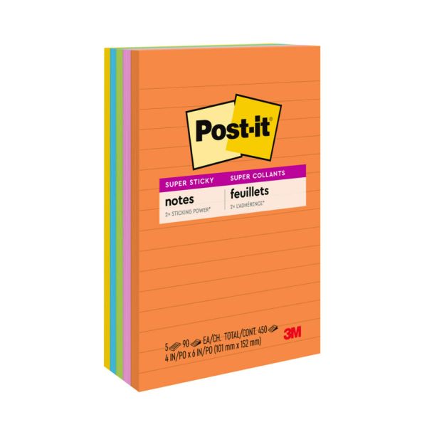 Super Sticky Notes, 15 Sticky Note Pads, Multi-Size., School