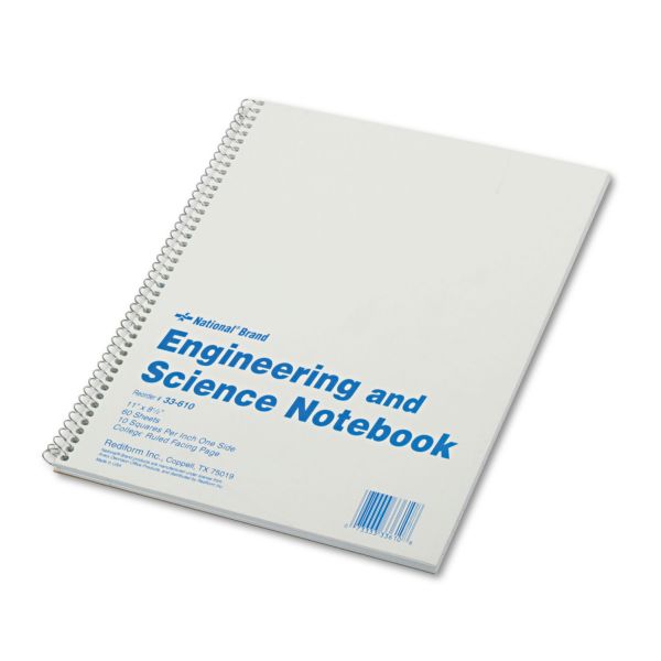 RED33610 National Engineering and Science Notebook, College Rule, 11x 8 1/2, White, 60 Sheets