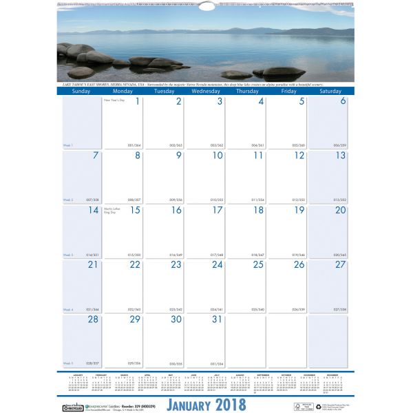 HOD329 House of Doolittle Coastlines Monthly Wall Calendar
