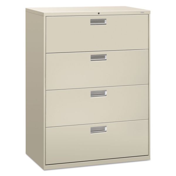 HON694LQ HON 600 Series Four-Drawer Lateral File, Letter/Legal/A4, 42w x 19-1/4d, Light Gray