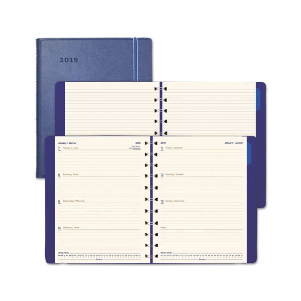 REDC1811402 Filofax Soft-Touch Weekly Planner, 10 3/4 x 8 1/2, Blue, 2019