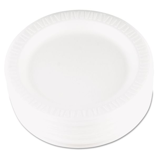 DCC9PWQR Dart Quiet Classic Laminated Foam Dinnerware, Plate, 9" dia, WH, 125/PK, 4 Packs/CT