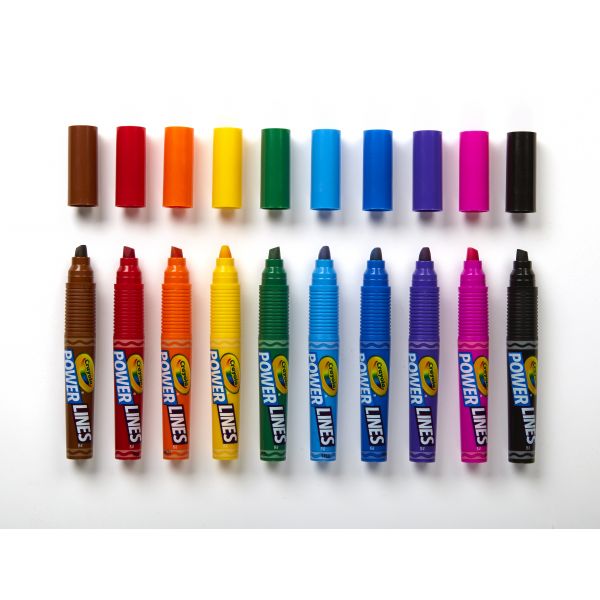 Crayola Powerlines Washable Project Markers w/Scents, Broad Chisel