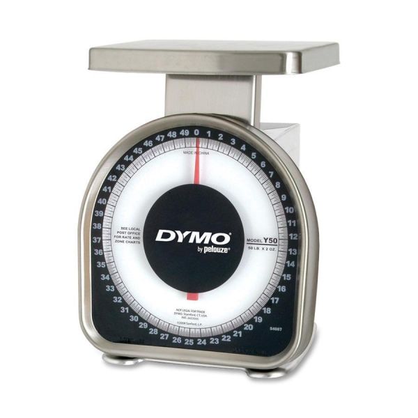 PELY50 DYMO by Pelouze Heavy-Duty Mechanical Package Scale, 50lb Capacity, 6 x 4-3/4 Platform