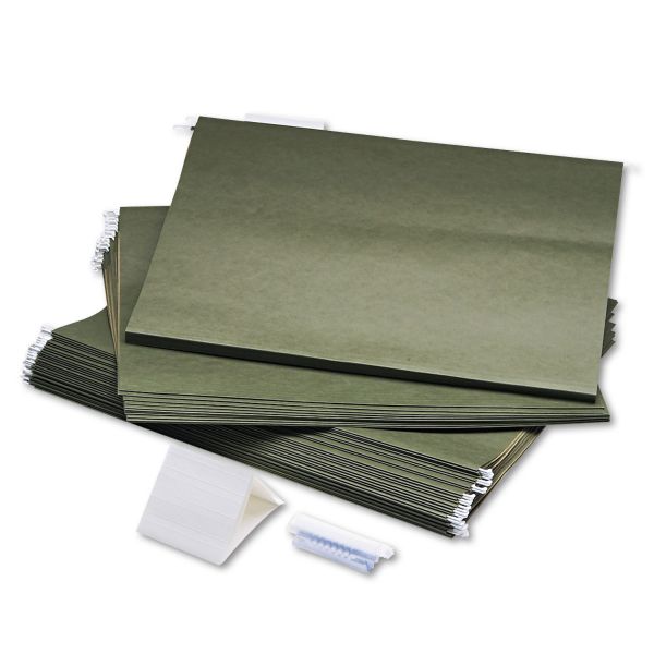 SAF5038 Safco Hanging File Folders, Compressed Paper Fiber, 18 x 14, Green, 25/Box