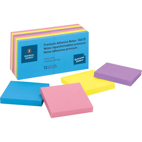 BSN36615 Business Source 3" x 3" Adhesive Note Pads